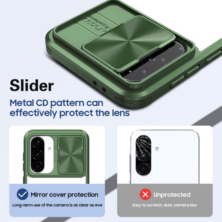 For Samsung Galaxy A56 5G / A36 5G Clear Acrylic + PC + TPU Lens Sliding Cover Full Coverage Phone Case