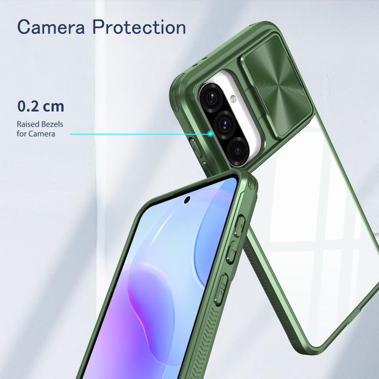 For Samsung Galaxy A56 5G / A36 5G Clear Acrylic + PC + TPU Lens Sliding Cover Full Coverage Phone Case
