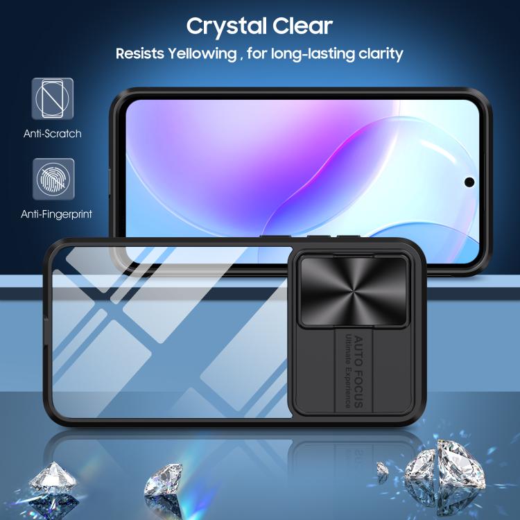 For Samsung Galaxy A56 5G / A36 5G Clear Acrylic + PC + TPU Lens Sliding Cover Full Coverage Phone Case
