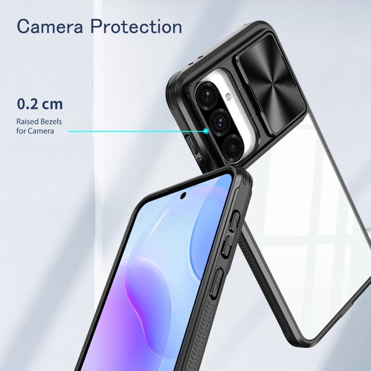 For Samsung Galaxy A56 5G / A36 5G Clear Acrylic + PC + TPU Lens Sliding Cover Full Coverage Phone Case
