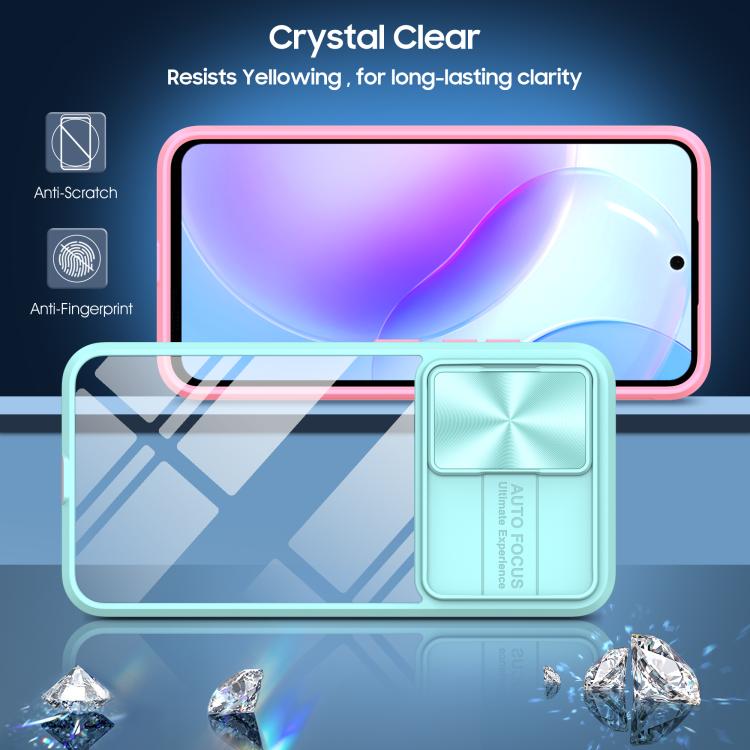 For Samsung Galaxy A56 5G / A36 5G Clear Acrylic + PC + TPU Lens Sliding Cover Full Coverage Phone Case