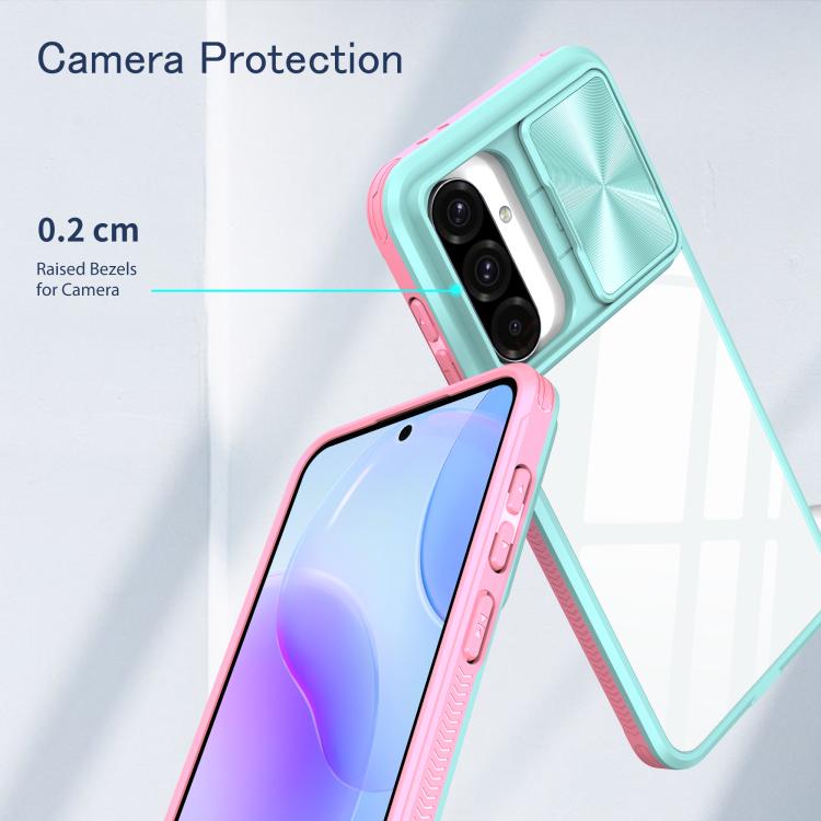 For Samsung Galaxy A56 5G / A36 5G Clear Acrylic + PC + TPU Lens Sliding Cover Full Coverage Phone Case