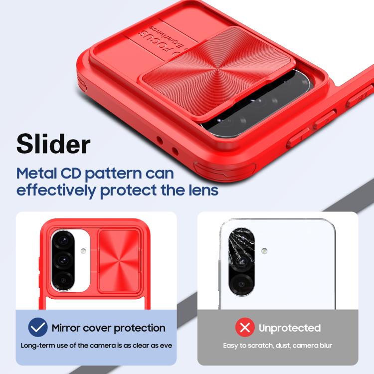 For Samsung Galaxy A56 5G / A36 5G Clear Acrylic + PC + TPU Lens Sliding Cover Full Coverage Phone Case