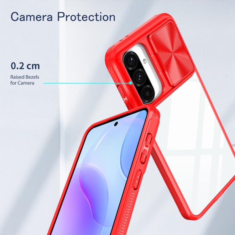 For Samsung Galaxy A56 5G / A36 5G Clear Acrylic + PC + TPU Lens Sliding Cover Full Coverage Phone Case