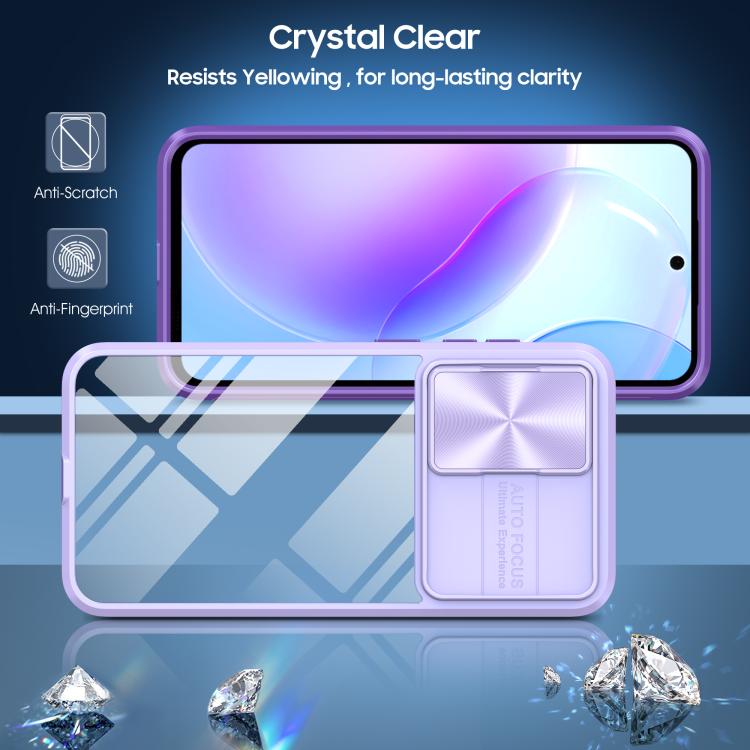 For Samsung Galaxy A56 5G / A36 5G Clear Acrylic + PC + TPU Lens Sliding Cover Full Coverage Phone Case