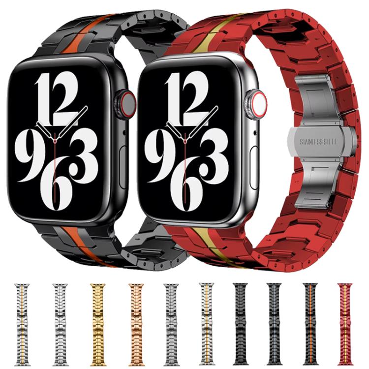 For Apple Watch 38 / 40 / 41 / S10 42mm xDfind Butterfly Buckle Stainless Steel Watch Band