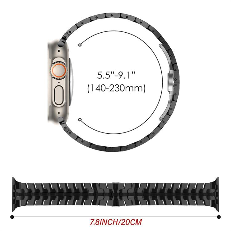 For Apple Watch 38 / 40 / 41 / S10 42mm xDfind Butterfly Buckle Stainless Steel Watch Band