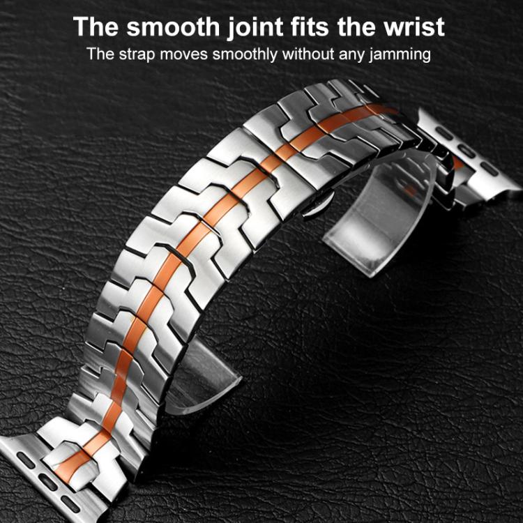 For Apple Watch 38 / 40 / 41 / S10 42mm xDfind Butterfly Buckle Stainless Steel Watch Band