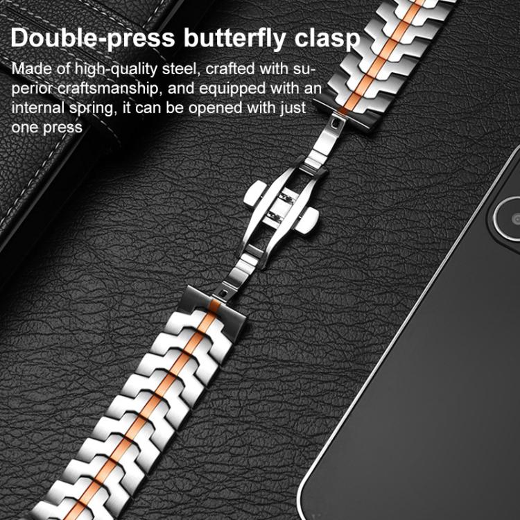 For Apple Watch 38 / 40 / 41 / S10 42mm xDfind Butterfly Buckle Stainless Steel Watch Band