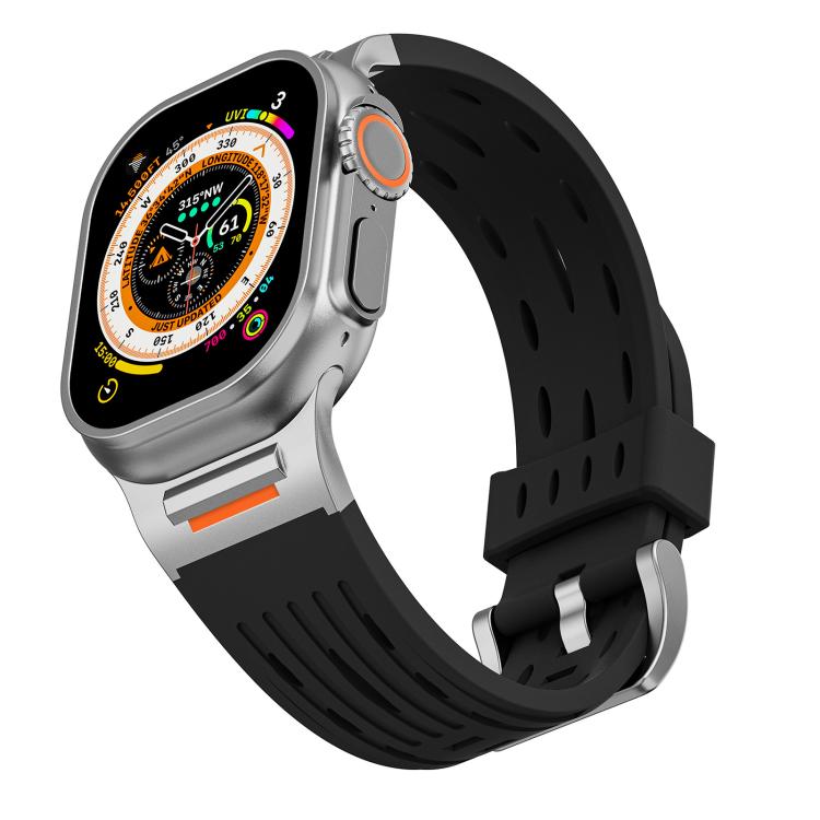 For Apple Watch 42mm / 41mm / 40mm / 38mm Tuobuzhe Oval Holes Silicone Watch Band