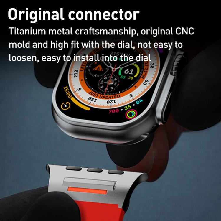 For Apple Watch 46mm / 49mm / 45mm / 44mm Tuobuzhe Oval Holes Silicone Watch Band