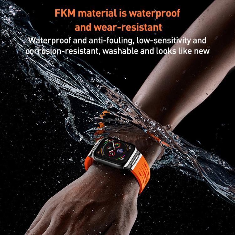 For Apple Watch 46mm / 49mm / 45mm / 44mm Tuobuzhe Oval Holes Silicone Watch Band