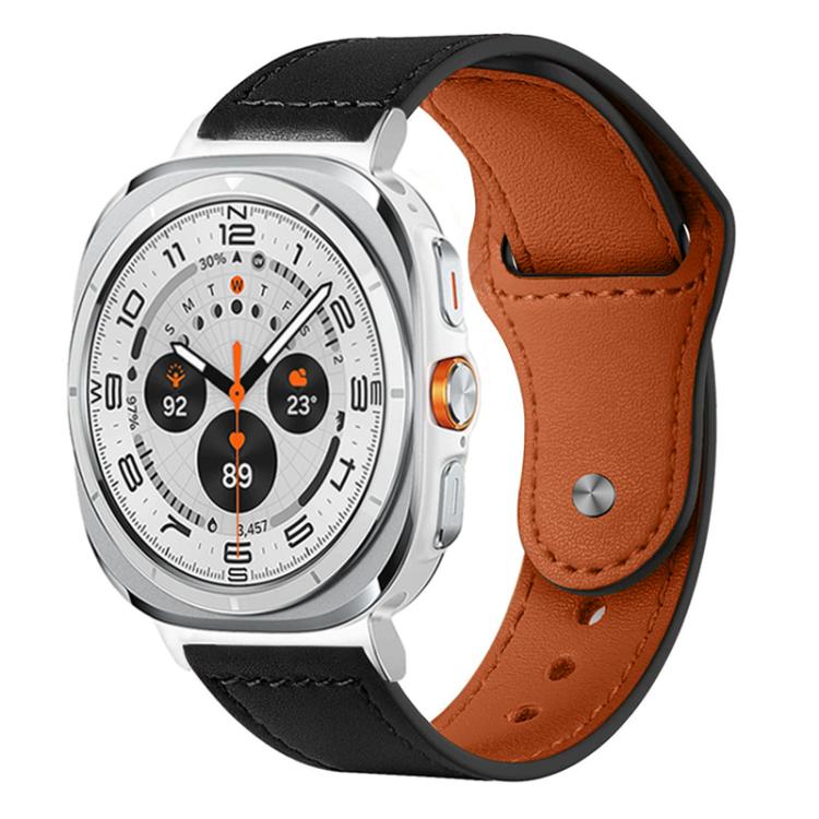 For Samsung Galaxy Watch Ultra / Ultra 2025 xDfind Rivet Buckle Genuine Leather Watch Band