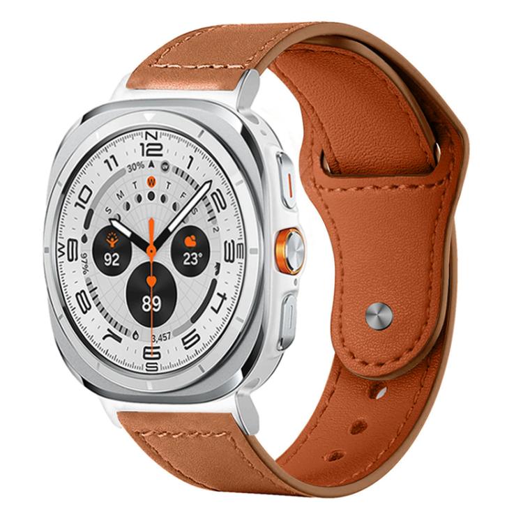 For Samsung Galaxy Watch Ultra / Ultra 2025 xDfind Rivet Buckle Genuine Leather Watch Band