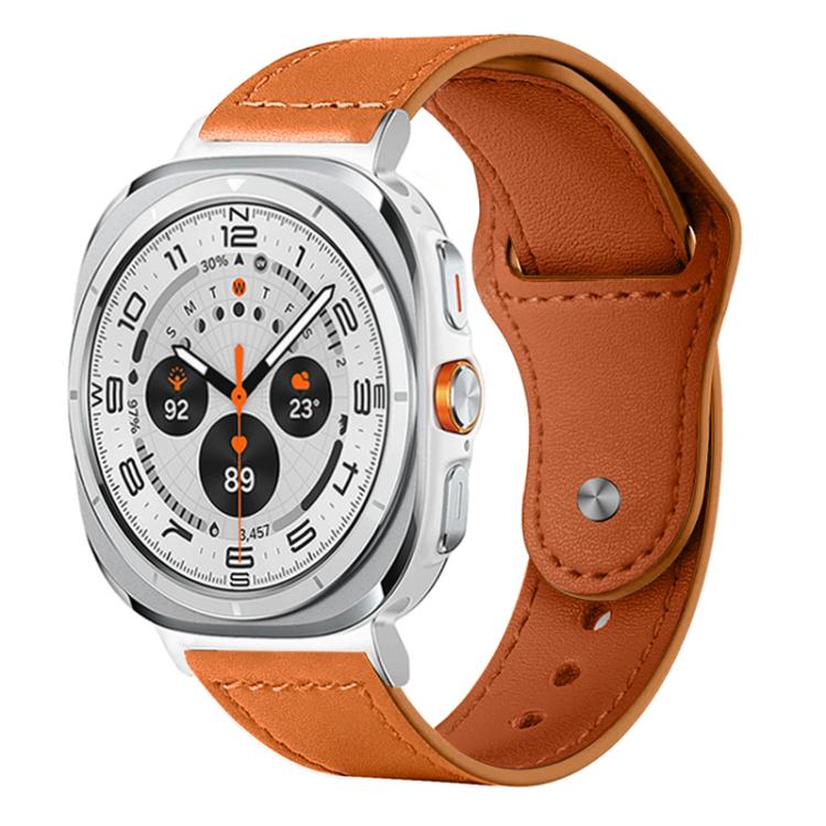 For Samsung Galaxy Watch Ultra / Ultra 2025 xDfind Rivet Buckle Genuine Leather Watch Band