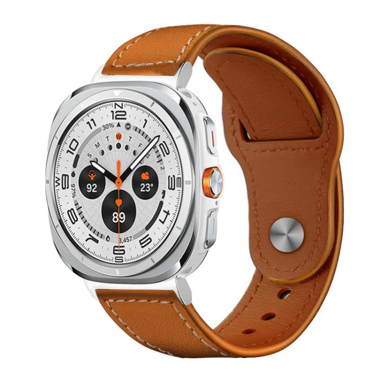 For Samsung Galaxy Watch Ultra / Ultra 2025 xDfind Rivet Buckle Genuine Leather Watch Band