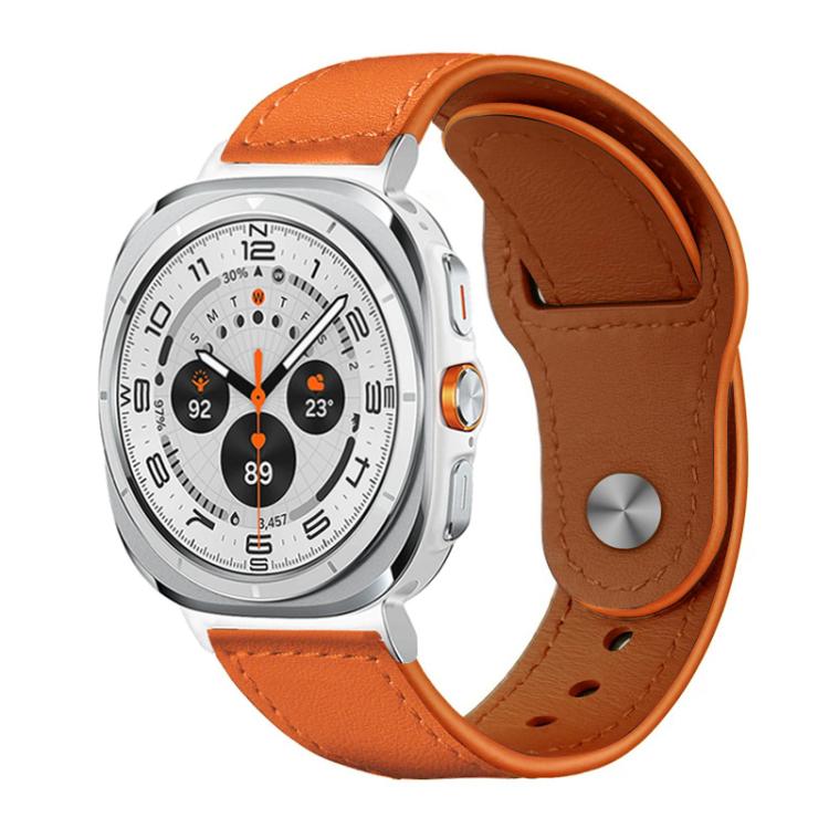 For Samsung Galaxy Watch Ultra / Ultra 2025 xDfind Rivet Buckle Genuine Leather Watch Band