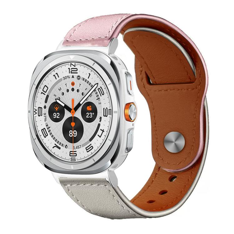 For Samsung Galaxy Watch Ultra / Ultra 2025 xDfind Rivet Buckle Genuine Leather Watch Band