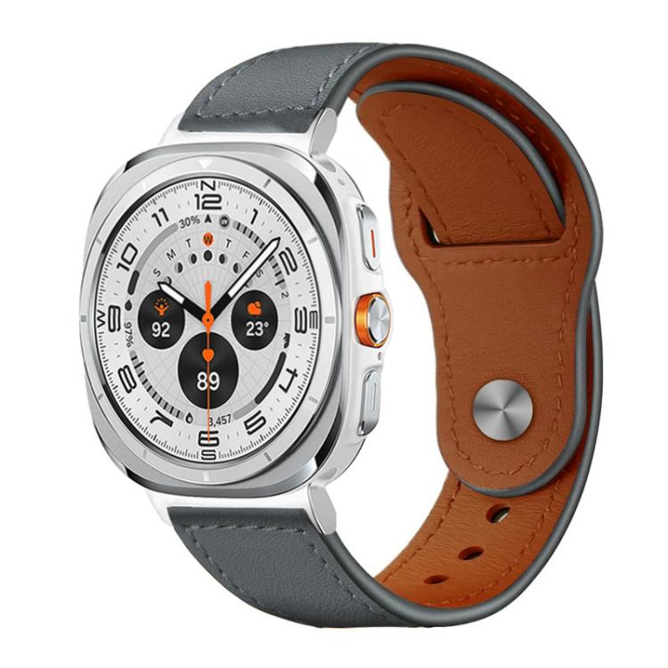 For Samsung Galaxy Watch Ultra / Ultra 2025 xDfind Rivet Buckle Genuine Leather Watch Band