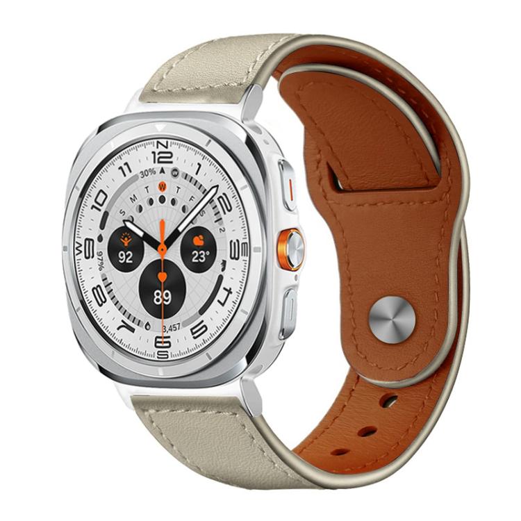 For Samsung Galaxy Watch Ultra / Ultra 2025 xDfind Rivet Buckle Genuine Leather Watch Band