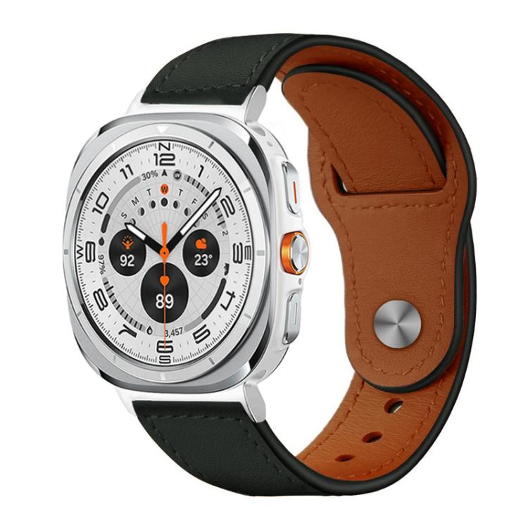 For Samsung Galaxy Watch Ultra / Ultra 2025 xDfind Rivet Buckle Genuine Leather Watch Band