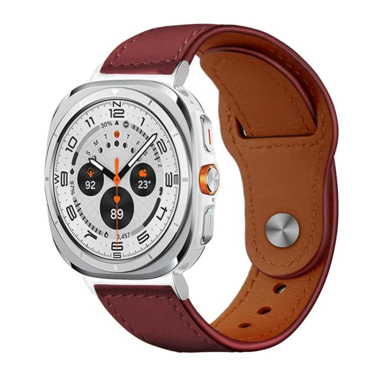 For Samsung Galaxy Watch Ultra / Ultra 2025 xDfind Rivet Buckle Genuine Leather Watch Band