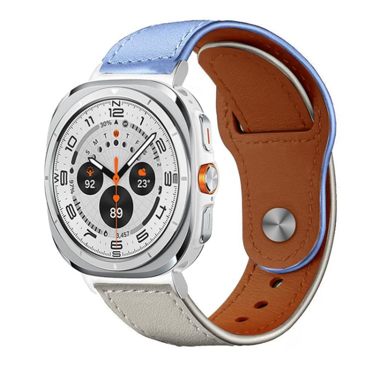 For Samsung Galaxy Watch Ultra / Ultra 2025 xDfind Rivet Buckle Genuine Leather Watch Band