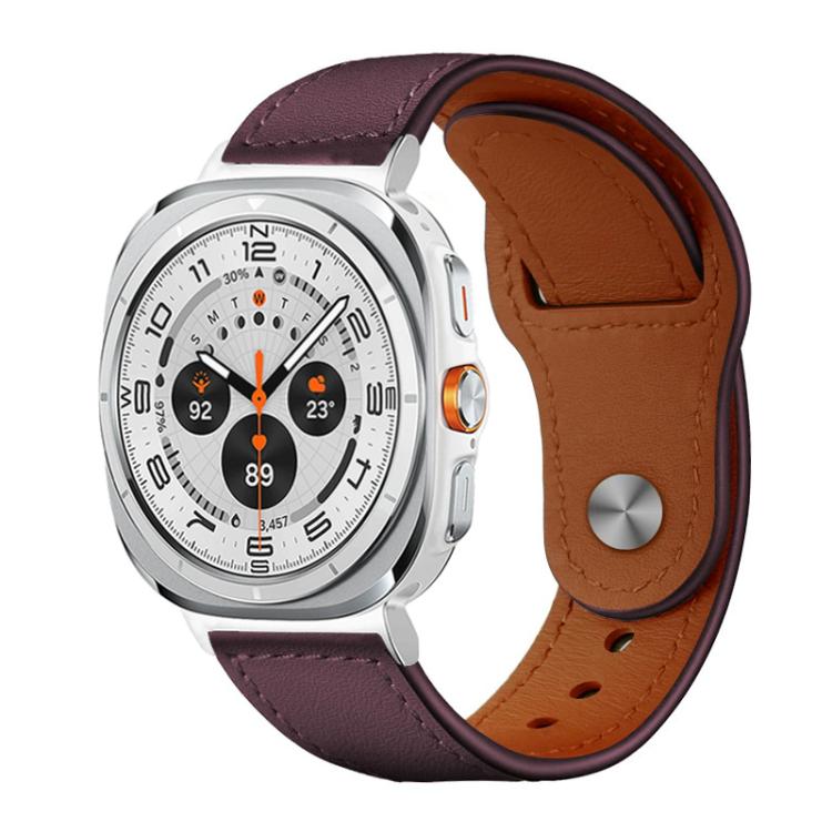 For Samsung Galaxy Watch Ultra / Ultra 2025 xDfind Rivet Buckle Genuine Leather Watch Band