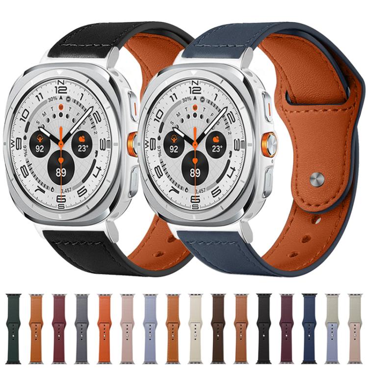 For Samsung Galaxy Watch Ultra / Ultra 2025 xDfind Rivet Buckle Genuine Leather Watch Band