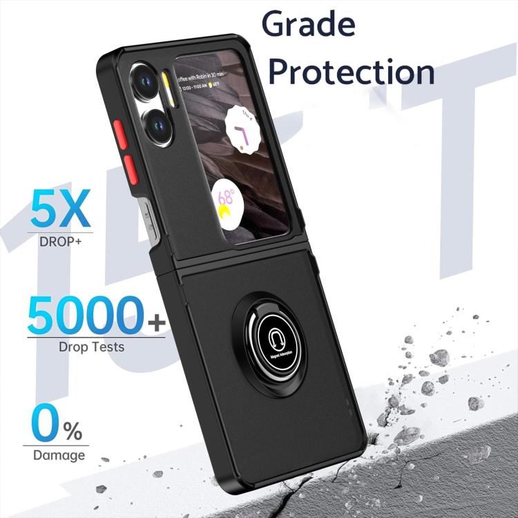 For OPPO Find N2 Flip Q Shadow 1 Series TPU + PC Phone Case with Ring