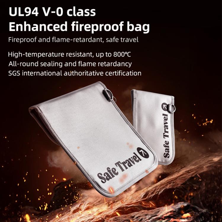 MOMAX SR52E 1-World Airliner Fireproof Storage Bag, Size: 218x125mm - Grey