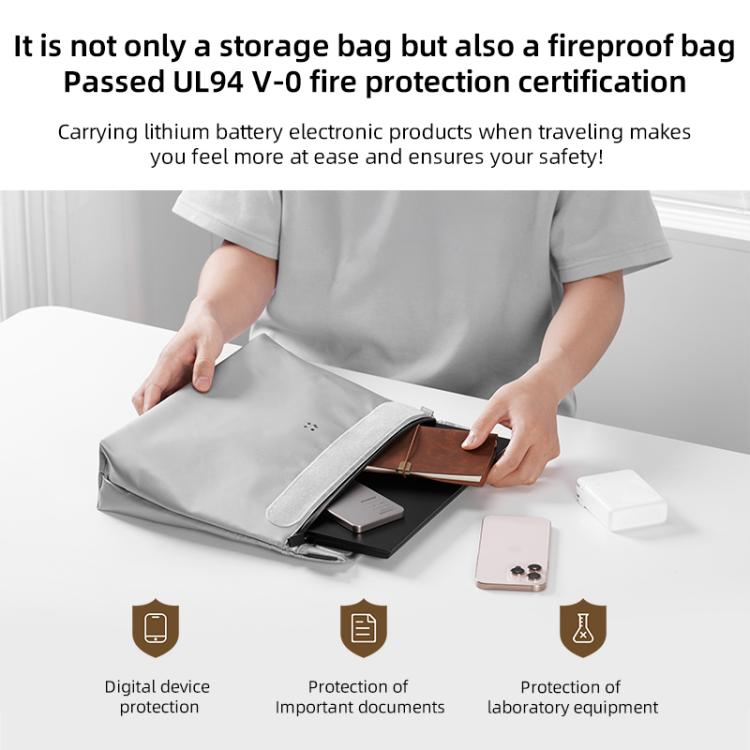 MOMAX SR55E 1-World Airliner Fireproof Storage Bag, Size: 265x373mm - Grey