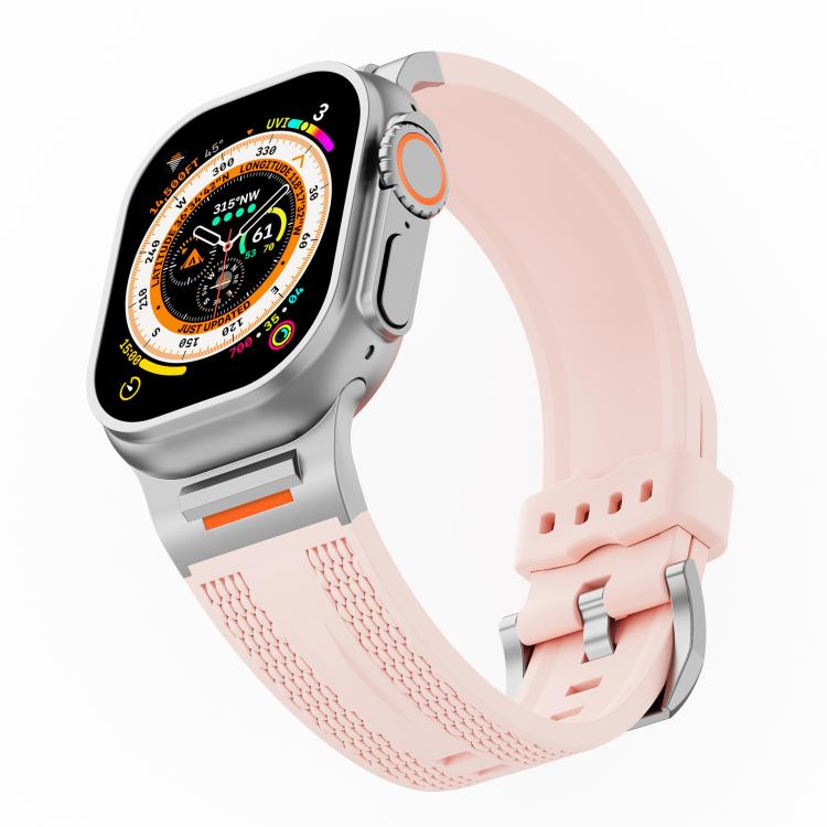 For Apple Watch 46mm / 49mm / 45mm / 44mm Tuobuzhe Woven Texture Silicone Watch Band