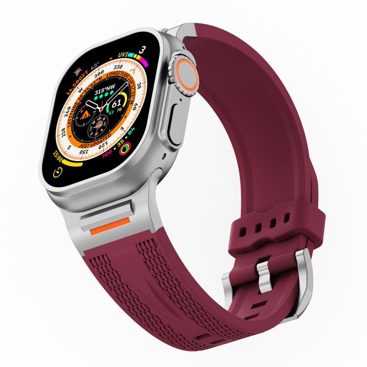 For Apple Watch 46mm / 49mm / 45mm / 44mm Tuobuzhe Woven Texture Silicone Watch Band