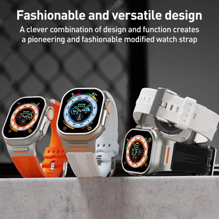 For Apple Watch 46mm / 49mm / 45mm / 44mm Tuobuzhe Woven Texture Silicone Watch Band