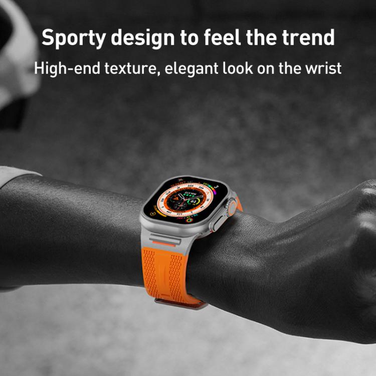 For Apple Watch 46mm / 49mm / 45mm / 44mm Tuobuzhe Woven Texture Silicone Watch Band
