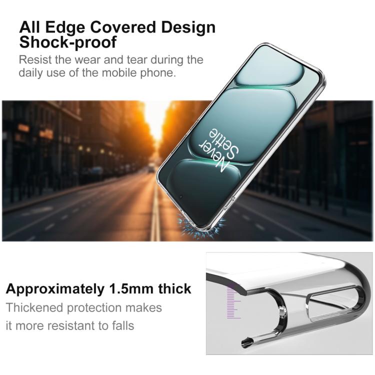 For OnePlus Ace 6 / 6T / 15R IMAK UX-10 Series Transparent Shockproof TPU Phone Case - Transparent