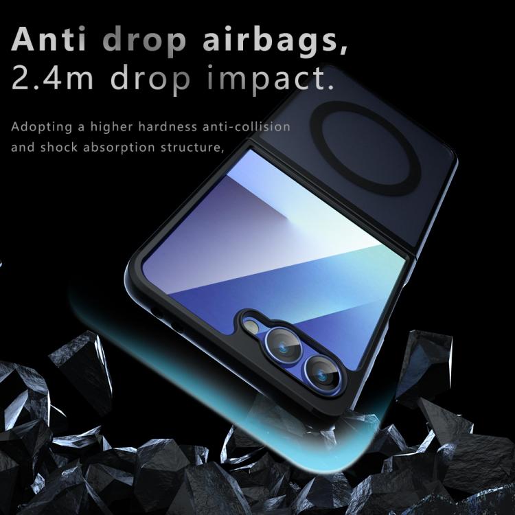 For Samsung Galaxy Z Flip7 Armor MagSafe PC Hybrid TPU Phone Case - Frosted Black