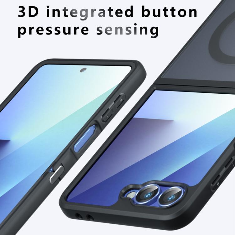 For Samsung Galaxy Z Flip7 Armor MagSafe PC Hybrid TPU Phone Case - Frosted Black