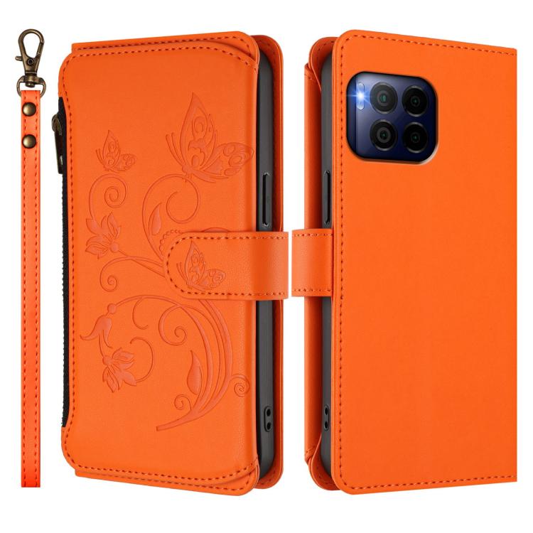 For T-Mobile Revvl 7 Pro / T Phone 2 Pro Butterfly Love Flower Multi-card Zipper Wallet Leather Phone Case
