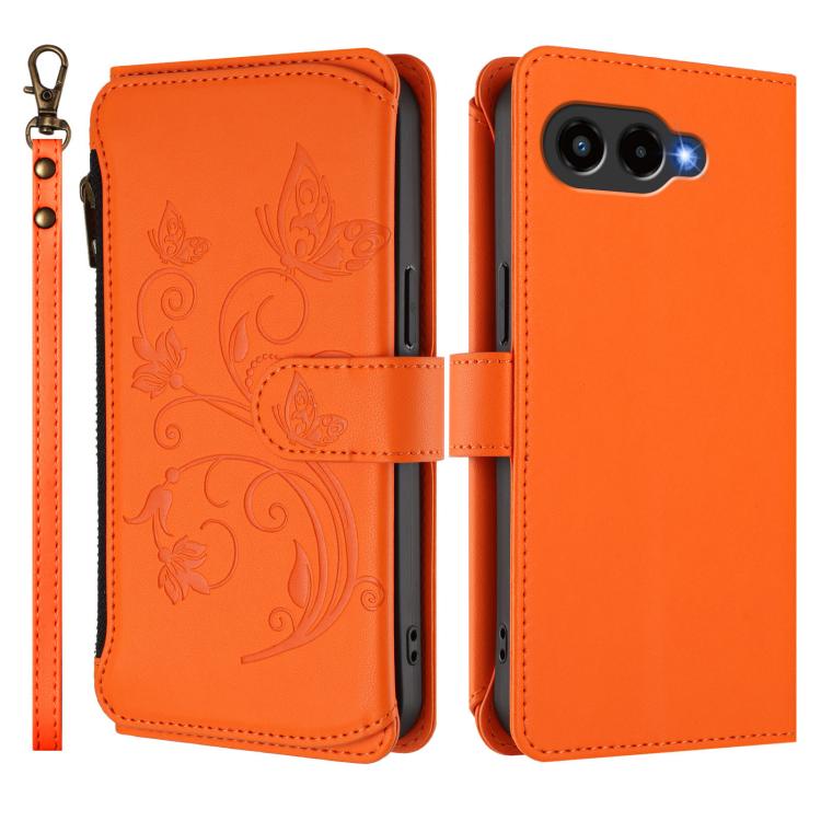 For T-Mobile Revvl 8 / T Phone 3 Butterfly Love Flower Multi-card Zipper Wallet Leather Phone Case