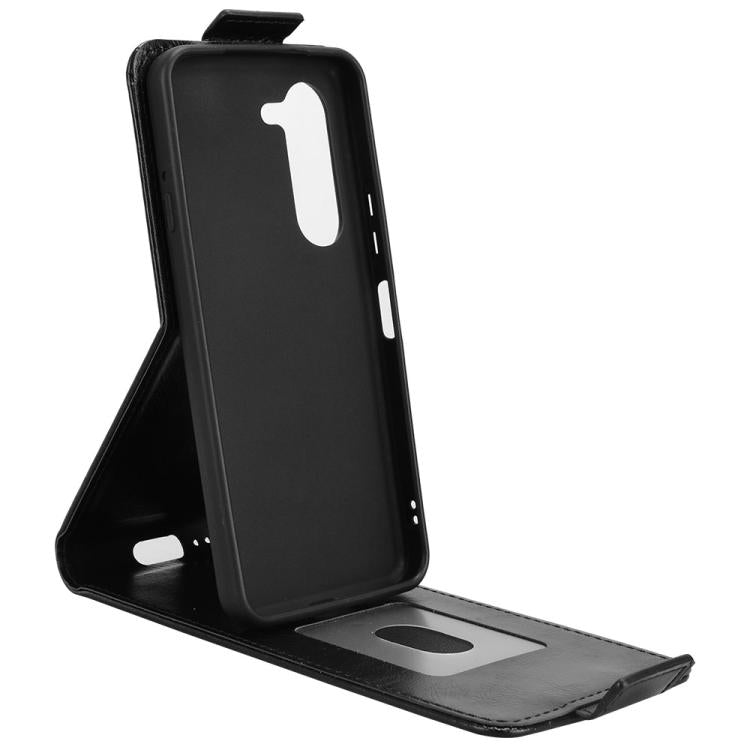 For Fujitsu Arrows Alpha F-51F Magnetic Vertical Flip Leather Phone Case with Buckle