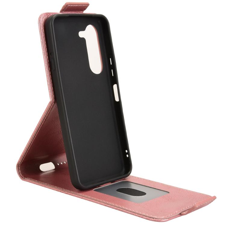 For Fujitsu Arrows Alpha F-51F Magnetic Vertical Flip Leather Phone Case with Buckle