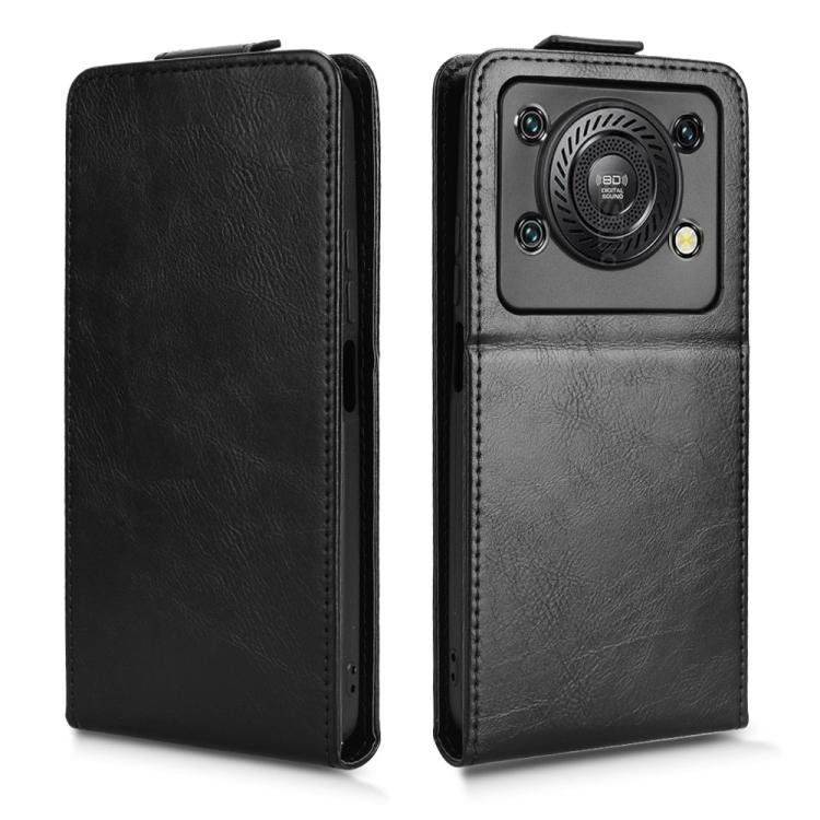 For Oukitel C60 / C60 Pro Magnetic Vertical Flip Leather Phone Case with Buckle