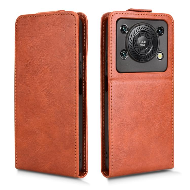 For Oukitel C60 / C60 Pro Magnetic Vertical Flip Leather Phone Case with Buckle