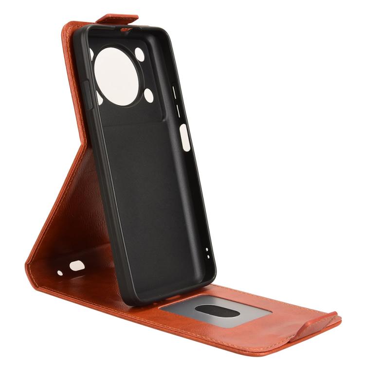 For Oukitel C60 / C60 Pro Magnetic Vertical Flip Leather Phone Case with Buckle