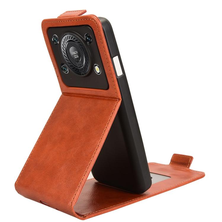For Oukitel C60 / C60 Pro Magnetic Vertical Flip Leather Phone Case with Buckle