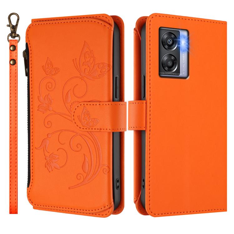 For OnePlus Nord N300 Butterfly Love Flower Multi-card Zipper Wallet Leather Phone Case