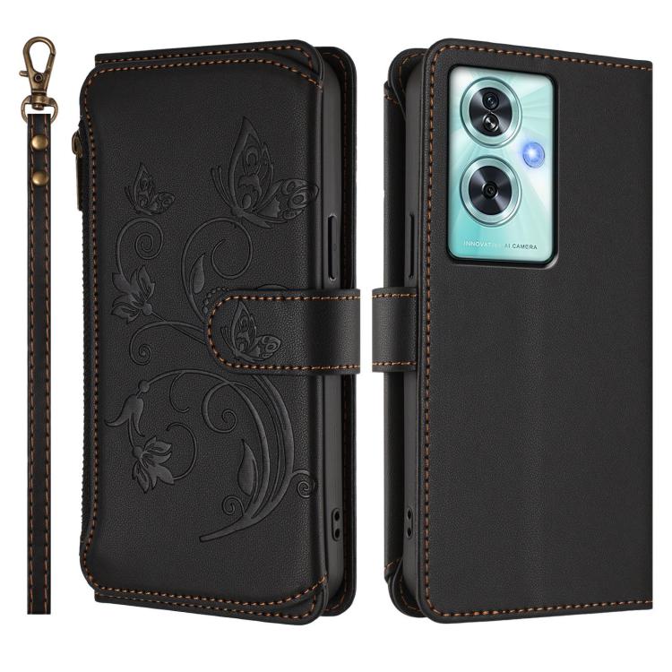 For OnePlus Nord N30 SE 5G Butterfly Love Flower Multi-card Zipper Wallet Leather Phone Case