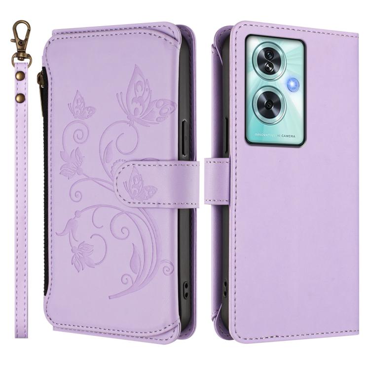 For OnePlus Nord N30 SE 5G Butterfly Love Flower Multi-card Zipper Wallet Leather Phone Case